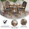 Flash Furniture Lourdes French Bistro 31.5in. Table, Black and White PE Rattan, Glass Top w/4 Stack Chairs SDA-AD641012-80-4002A-BKWH-NAT-GG - alternate 5